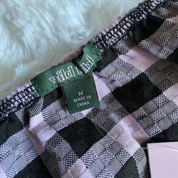 Wild Fable Black & Purple Checkered Dress Size Medium NEW With Tags - Picture 9 of 10